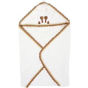 Capa de baño Childhome con toallita 80 cm Blanco/marrón