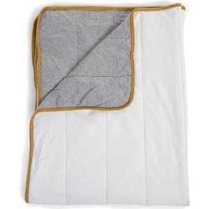 Manta de ganchillo de jersey Childhome 100 x 80 cm gris/blanco
