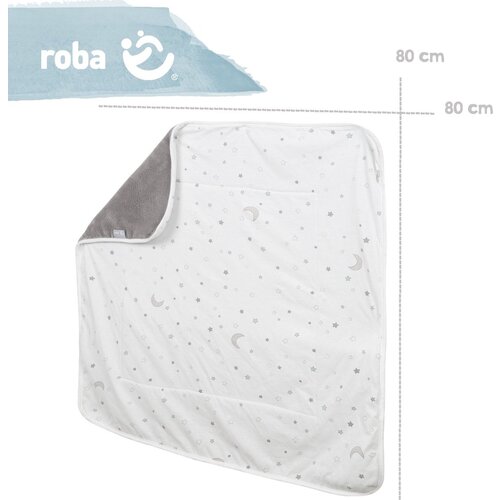 Roba Roba Couverture Magic Stars 80 x 80 cm Coton blanc / gris
