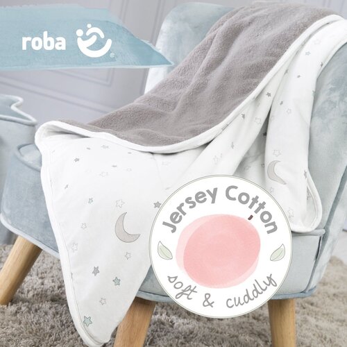 Roba Roba Couverture Magic Stars 80 x 80 cm Coton blanc / gris