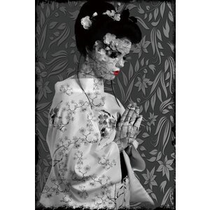 ter Halle Glasmalerei Japanisch Geisha 120 x 80 cm