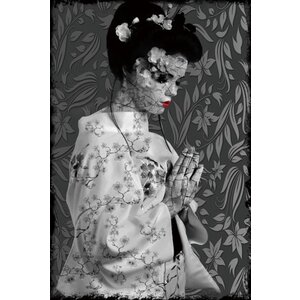 ter Halle Peinture en verre geisha japonais 120 x 80 cm
