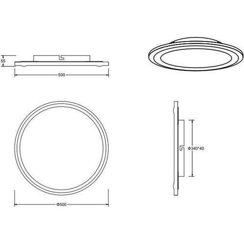 TRIO Trio Leuchten Anke - Ceiling lamp Ø50 cm - White