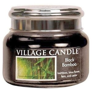 Village Candle Bougie de village parfumée bougie noire bambou - noir - 55 heures de brûlage