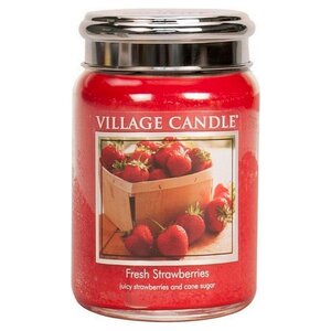 Village Candle Village Candle Duftkerze im großen Glas – Frische Erdbeeren