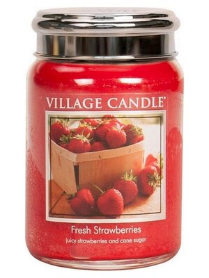 Village Candle Village Candle Large Jar Geurkaars - Fresh Strawberries