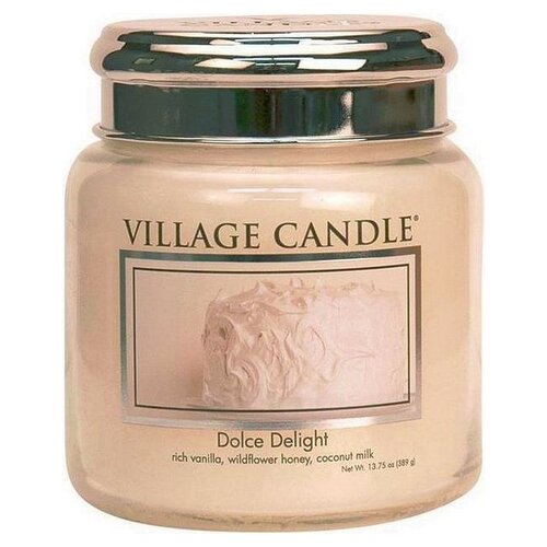 Village Candle Village Geurkaars Dolce Delight | vanille cake honing - Medium Jar