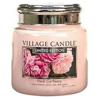 Village Candle Mittleres Glas Frisch geschnittene Pfingstrose