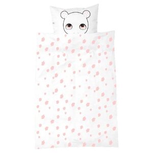 Luckyboysunday Couverture de couette LuckyBoysunday Bunty 100 x 70 cm blanc / rose