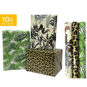 Gift paper - Packing paper - Gift paper 200 x 70 cm "Safari" - 10 Rolls