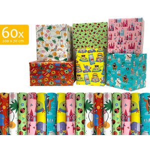 Gift paper - Packing paper - Gift paper 200 x 70 cm "Kids" - 60 Rolls