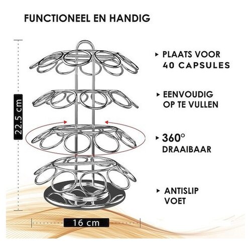 Nespresso® Kapselhalter für 40 Tassen | 360° drehbar