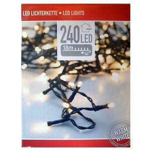 Éclairage de Noël - 18 mètres - 240 LED blancs chauds - à l'intérieur et à l'extérieur