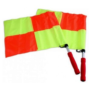 Linienmännchen -Flagge mit Tasche Orange/Gelb Set