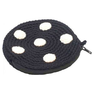 NatureZOO Piórnik NatureZOO okrągły w kropki 8 cm czarno-biały