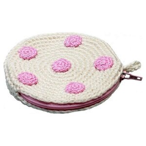 NatureZOO Naturzoo Enduitje Round with dots 8 cm white/pink