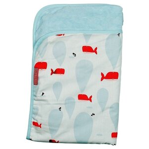 Pericles Pericles blanket ocean 100 x 150 cm polycotton white/light blue