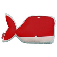 Coussin décoratif - coussin décoratif océan baleine blanc / rouge