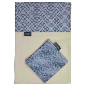 Pericles Sábana de cuna y funda de almohada Pericles 100 x 150 cm Algodón Blanco/Azul Pericles Sábana de cuna y funda de almohada Pericles 100 x 150 cm Algodón Blanco/Azul
