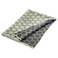 Petite couverture bébé étoiles tricotées 70 x 100 cm gris