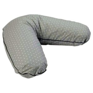 Almohada de lactancia Smallstuff acolchada con estrellas en gris plateado