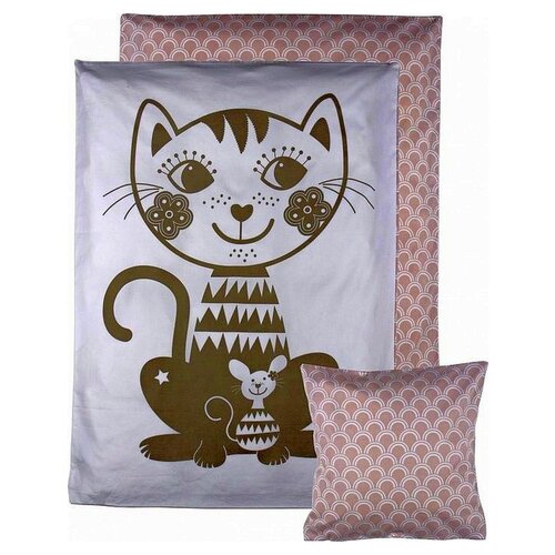 Couchette de colocataire Cat Cat gris / rose 70 x 100 cm