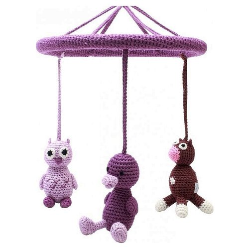 NatureZOO Naturzoo Mobile (hibou, canard, vache) Crochet Junior 24 cm multicolore