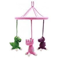 Naturzoo mobile animals crochet junior 24 cm pink/green