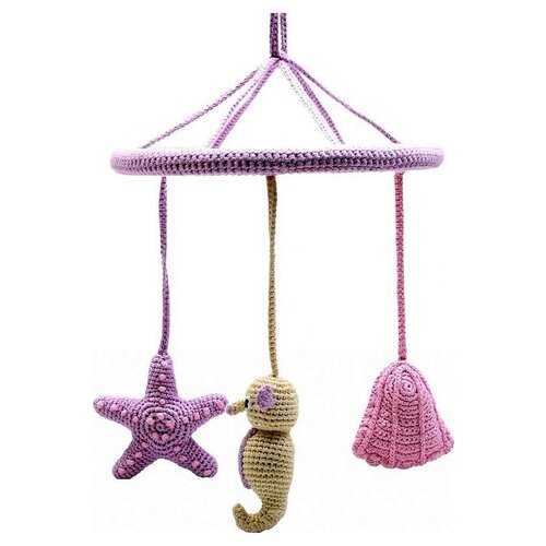 NatureZOO Naturzoo mobile marine animals crochet junior 24 cm pink/beige