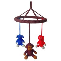 Naturzoo Mobile (elephant, monkey, orangutan) crocheted junior 24 cm multicolor