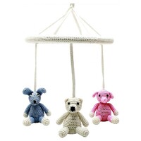 Naturzoo mobile rabbit/polar bear/elephant crocheted junior 24 cm