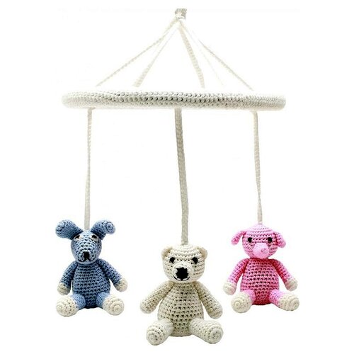 NatureZOO Naturzoo mobile lapin / ours polaire / éléphant au crochet Junior 24 cm