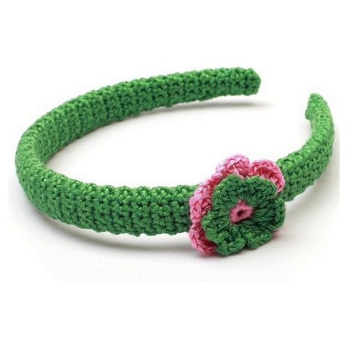 NatureZOO NatureZOO Haarband / Diadeem voor baby Bloem Groen/roze