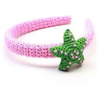 Naturzoo Hair band / diadem for baby star pink / green