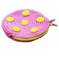 Naturzoo Enduitje Round with dots 8 cm pink/yellow