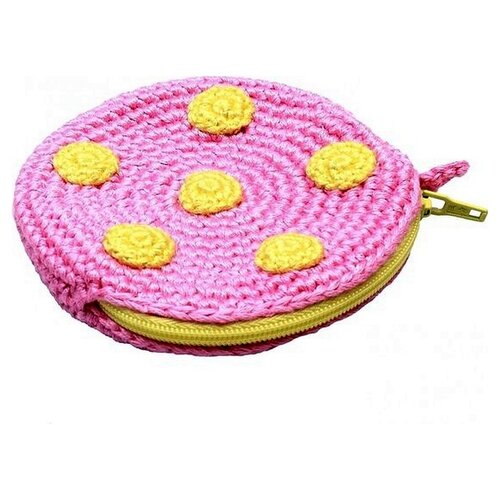 NatureZOO Naturzoo Enduitje Round with dots 8 cm pink/yellow