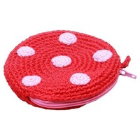 Naturzoo Enduitje Round with dots 8 cm red/pink