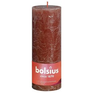 Bolsius Bolsius Stumpenkerze Wildleder Braun Ø68 mm - Höhe 19 cm - Rotbraun - 85 Brennstunden