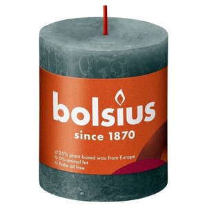 Bolsius Bolsius Stub candle Eucalyptus Green Ø68 mm - Height 8 cm - Gray green - 35 burning hours