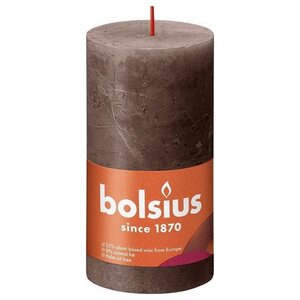 Bolsius Bolsius Stumpenkerze Rustic Taupe Ø68 mm - Höhe 13 cm - Taupe - 60 Brennstunden