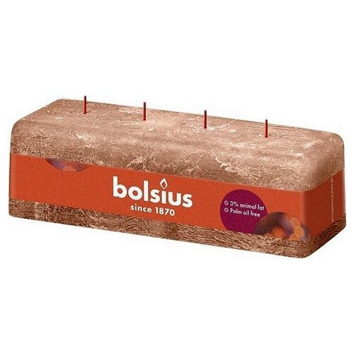 Bolsius Bolsius Caramel Brown Rustic 4 Lonts Gandle 80/250/90 (51 heures) Eco Shine Creamy Caramel