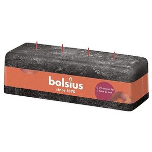 Bolsius Bolsius Anthracite Rustic 4 Lonts Candle 80/250/90 (51 hours) Eco Shine Stormy Gray