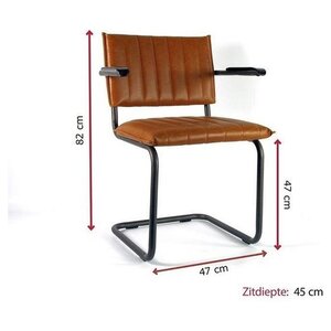Countryfield Countryfield Chair mit Schlitten | Cognac | 47 x 82 cm