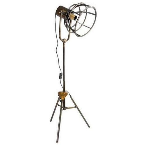 Non Branded Industriële vloerlamp – staal – Brons/koper – 125 cm