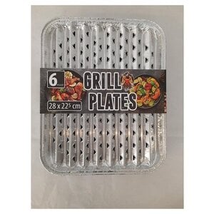 Juego de 6 placas para parrilla | Aluminio | 28 x 22,5 cm Juego de 6 placas para parrilla | Aluminio | 28 x 22,5 cm