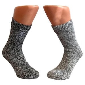 6 pares de calcetines de lana noruega - Negros - Talla 39-42