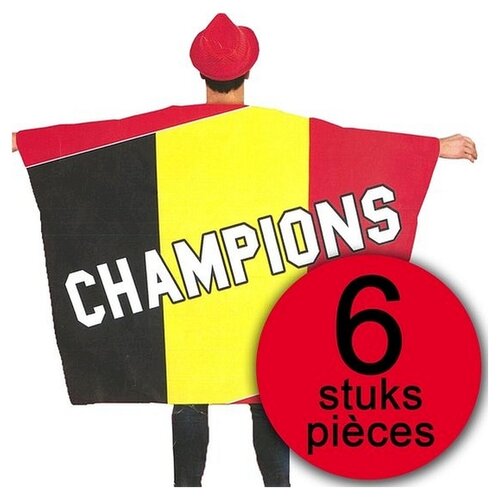 6 pièces Flag Cap Belgium Champions 150x110cm