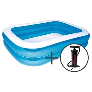 Piscine gonflable 211 x 132 cm - Hauteur 46 cm - y compris la pompe