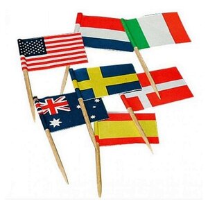 80 bâtons de cocktail Flags internationaux