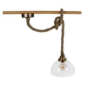 Hanglamp rond dik touw helder glas